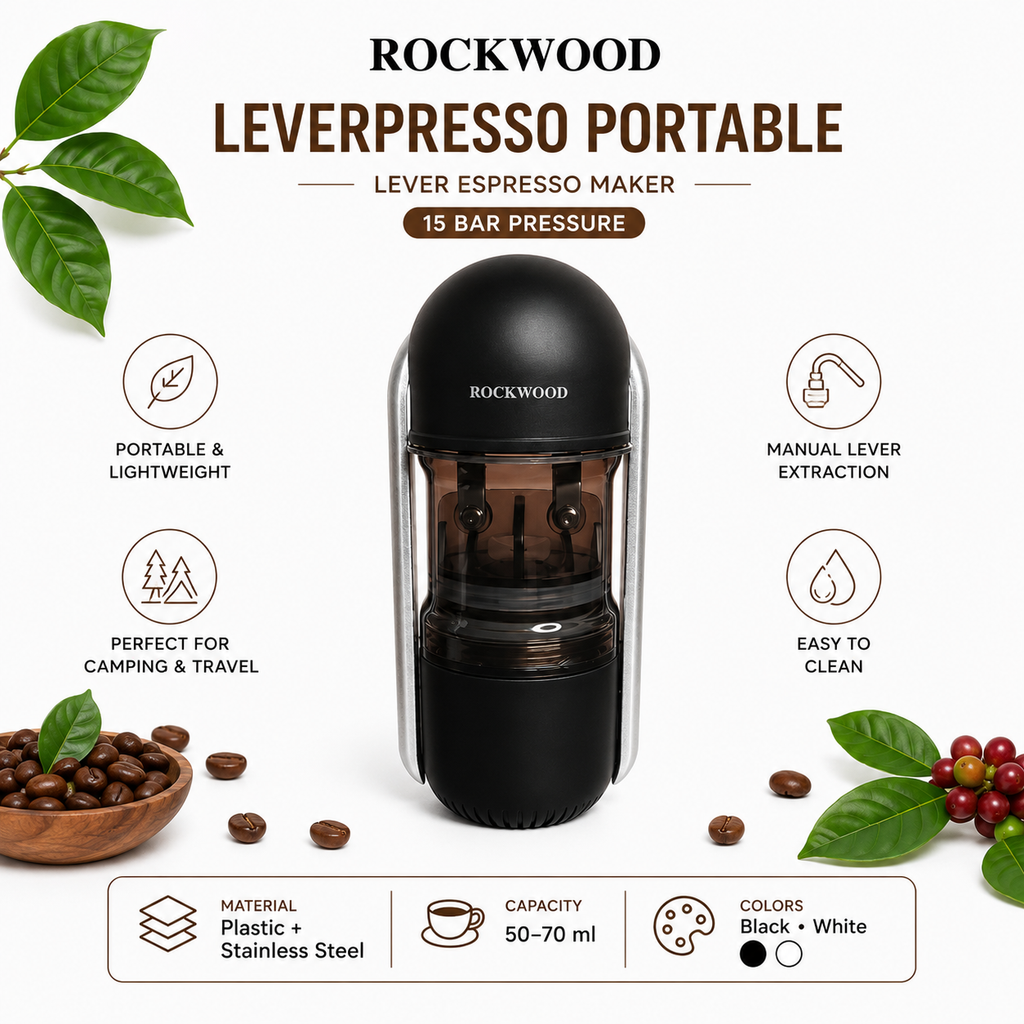 ROCKWOOD HS-8208 Portable Espresso Maker Manual Leverpresso Alat Kopi Espresso Mini Portable