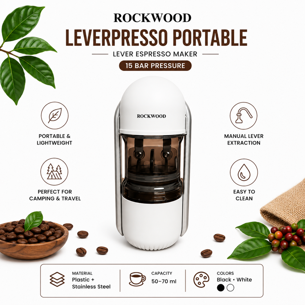 ROCKWOOD HS-8208 Portable Espresso Maker Manual Leverpresso Alat Kopi Espresso Mini Portable