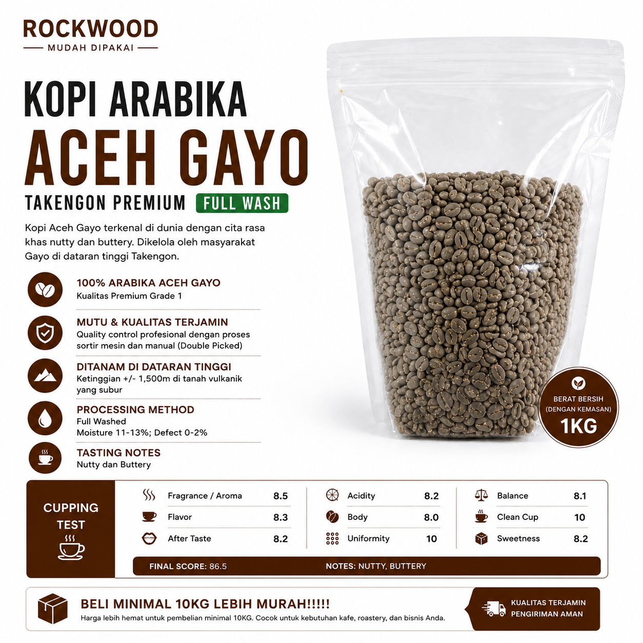 Kopi Aceh Gayo Green Bean harga Per kilo