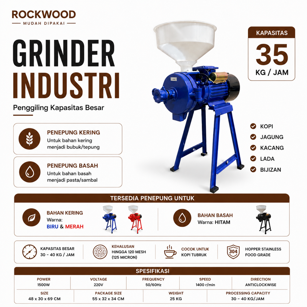 Grinder Kopi Mesin Penepung Beras Jagung Serbaguna