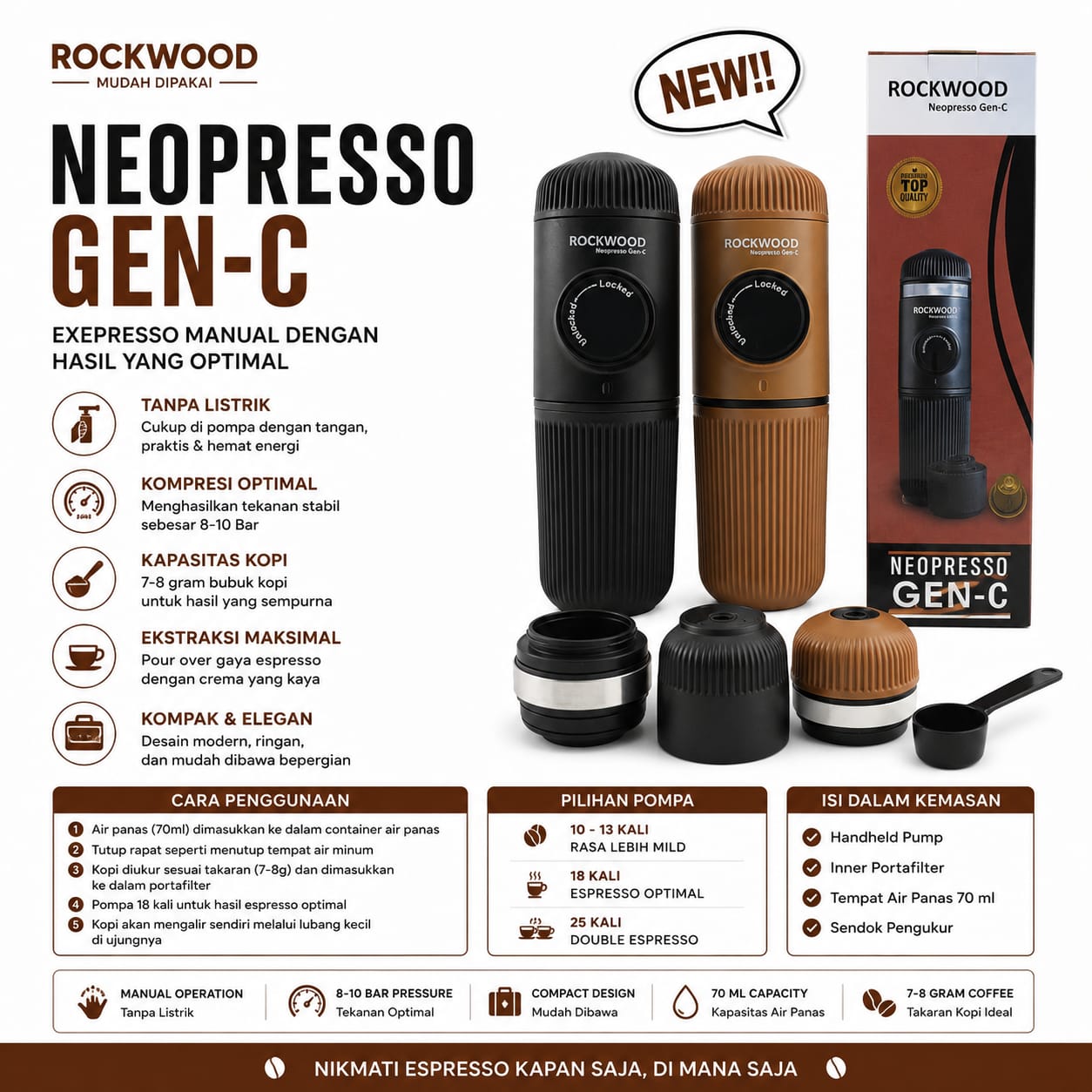 Minipresso Mini Espresso Handpresso pembuat espresso portable
