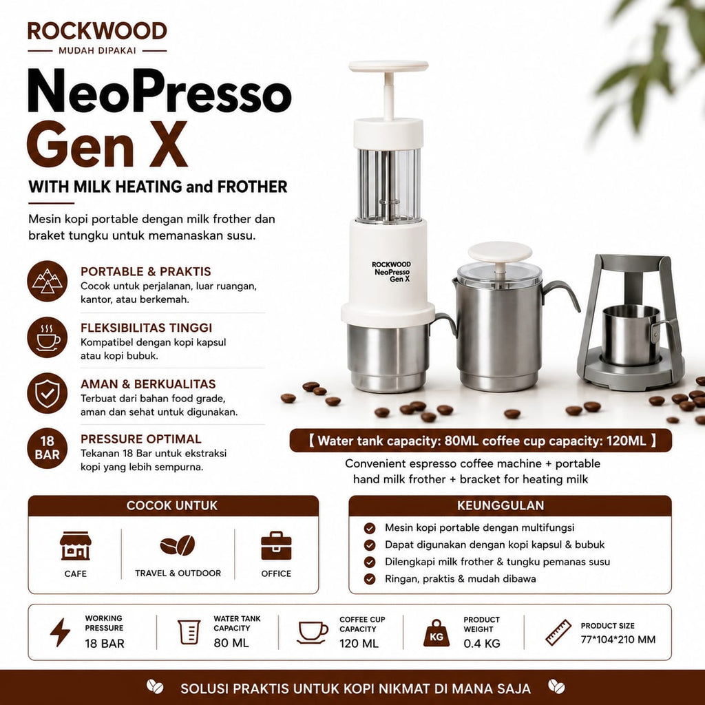 Minipresso pembuat espresso portable dengan Steam susu