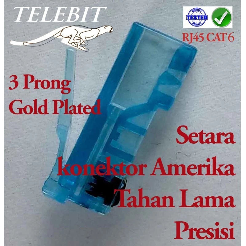 Konektor RJ45 GOLD PLATED UTP CAT 6 TELEBIT