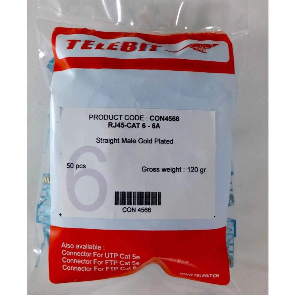 Konektor RJ45 GOLD PLATED UTP CAT 6 TELEBIT
