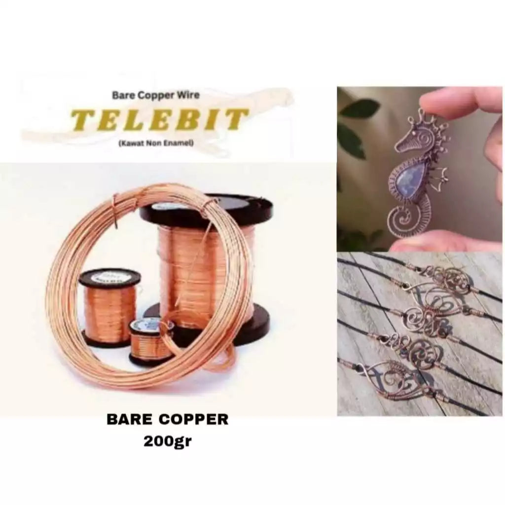 Bare Copper Wire Per Spool 200Gram Kawat Non Enamel Telebit