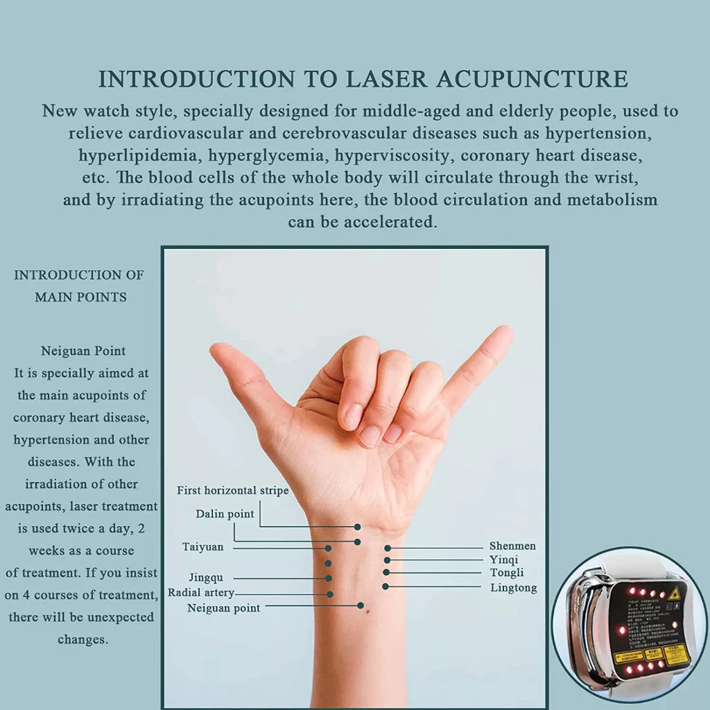 Jam Laser Terapi Darah & Jantung 10 Mata Laser Dr Phi Lee