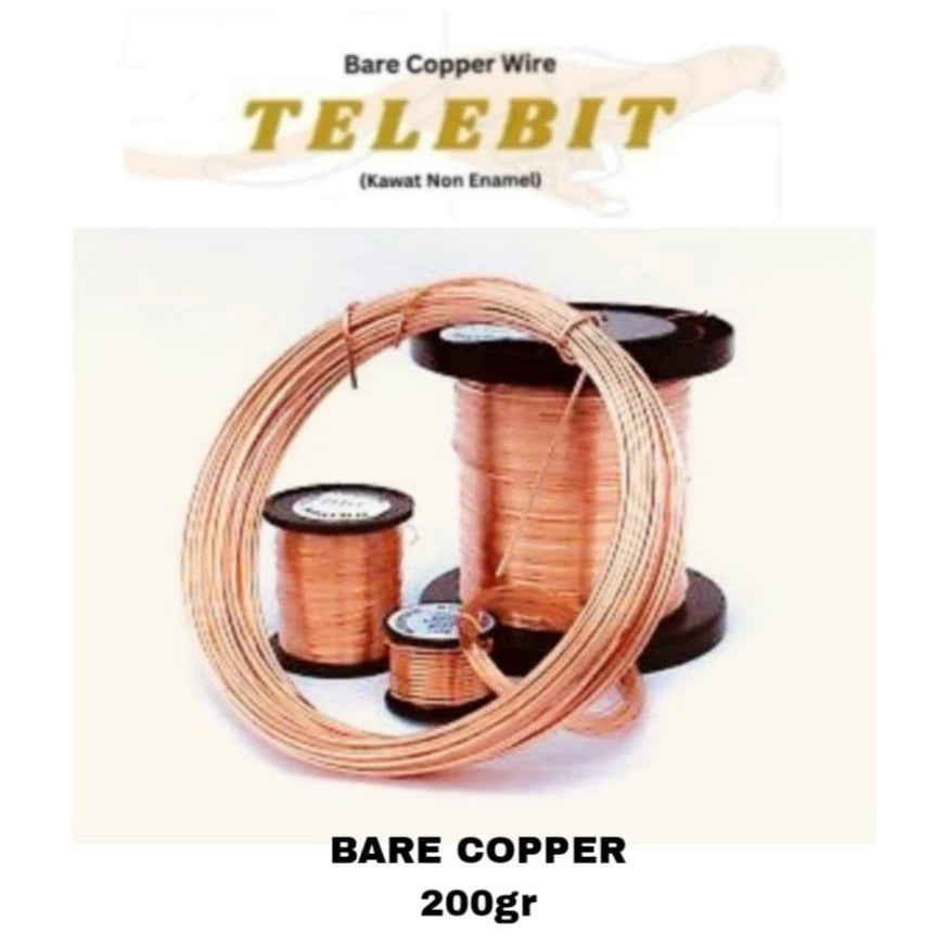 Bare Copper Wire Per Spool 200Gram Kawat Non Enamel Telebit