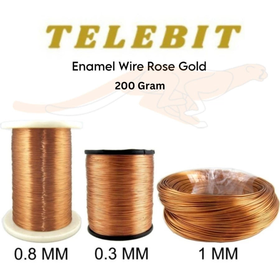 Kawat Enamel Rose Gold Color per spool 200Gram Telebit