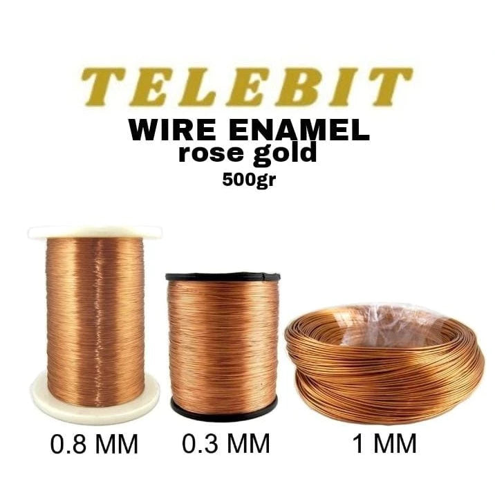 Kawat Enamel Rose Gold Color per spool 500 Gram Telebit Wire