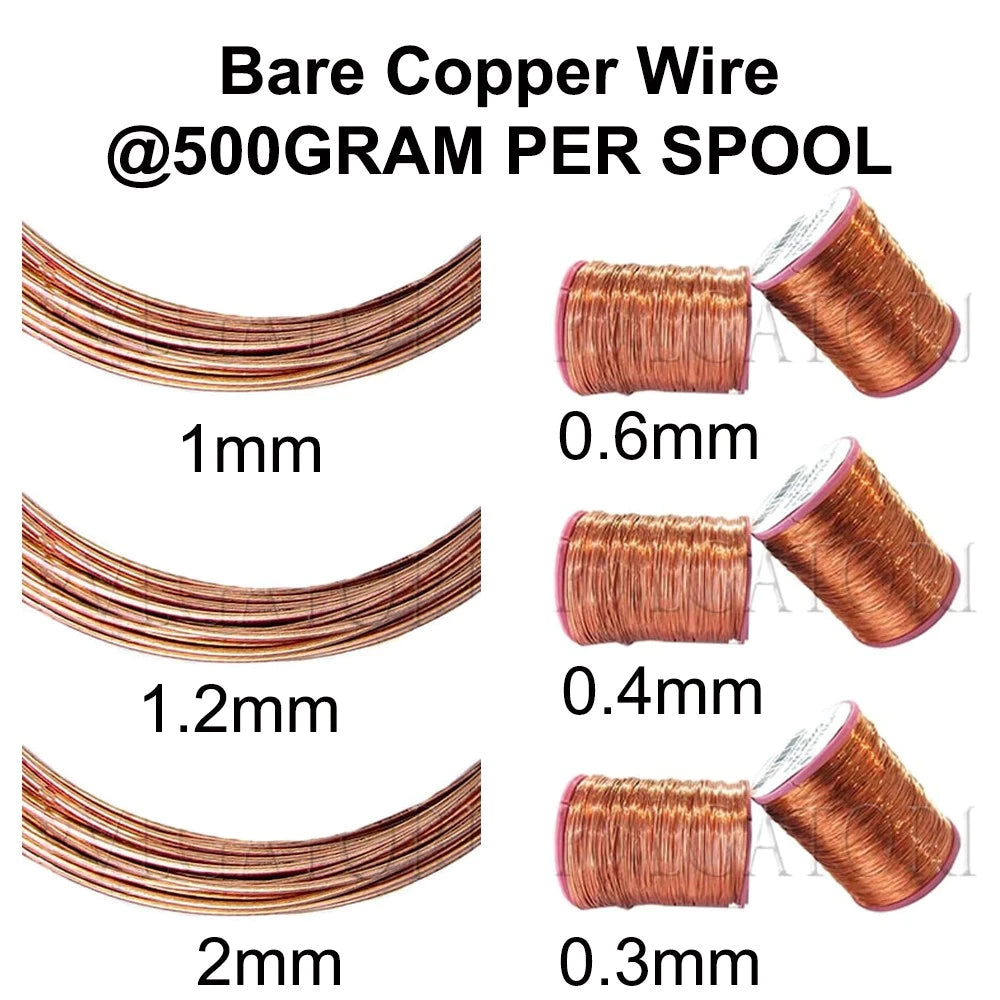 Kawat Non Enamel Bare Copper Wire Per Spool 500 Gram