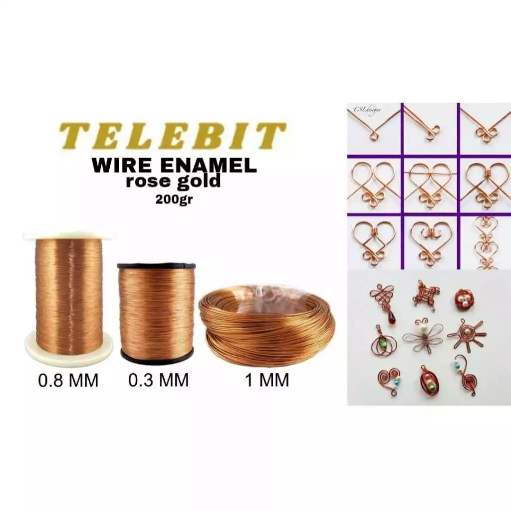 Kawat Enamel Rose Gold Color per spool 200Gram Telebit