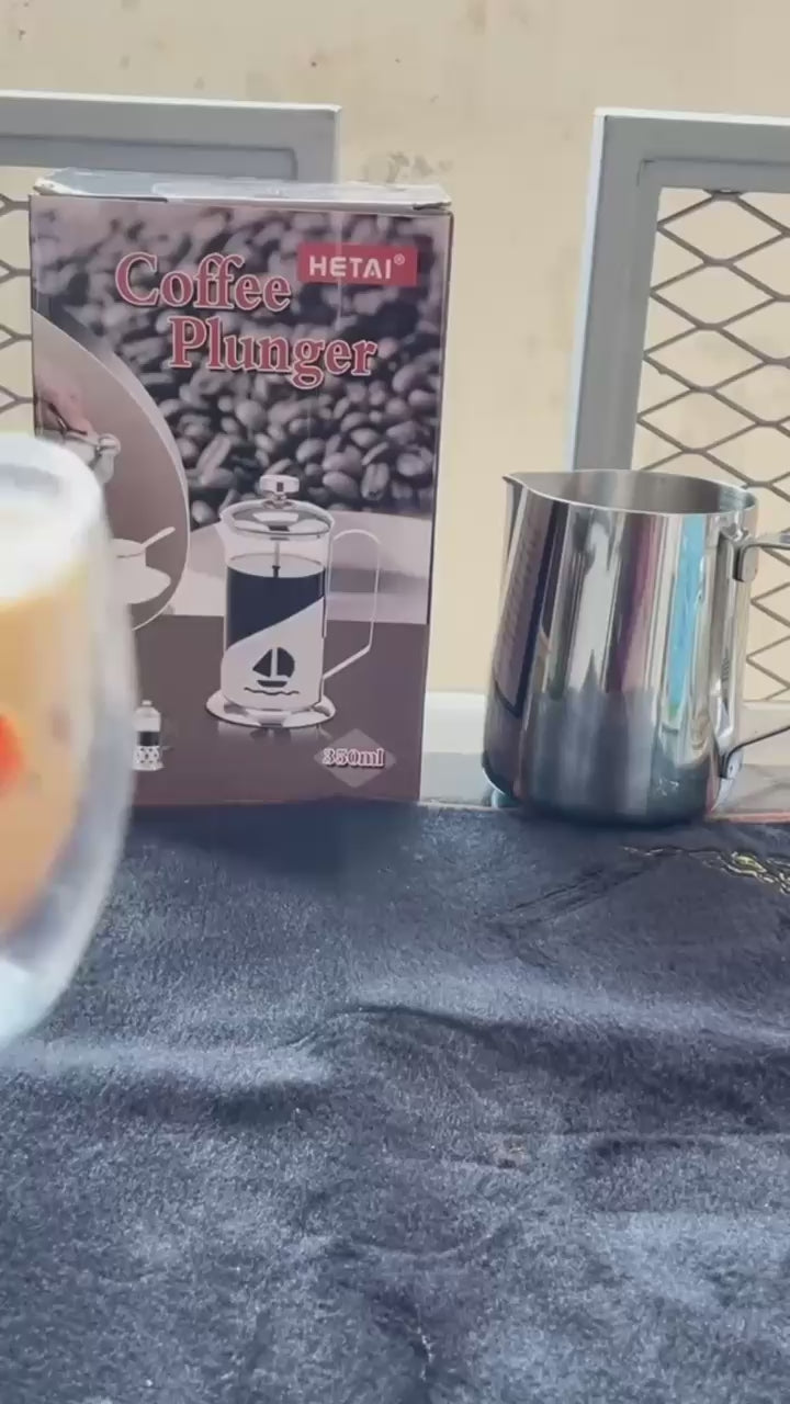 Tea Coffee Plunger 3 cup French Press 350ml Kopi Teh Maker